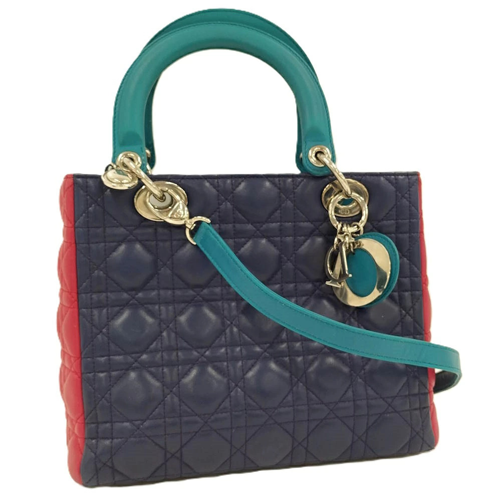 Christian Dior Lady Cannage bag leather tricolor